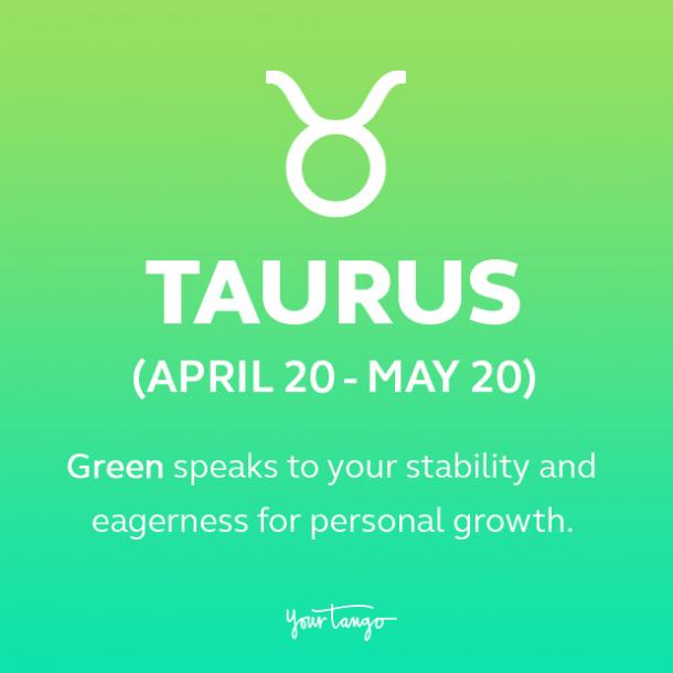 Signe du zodiaque Taureau couleur verte