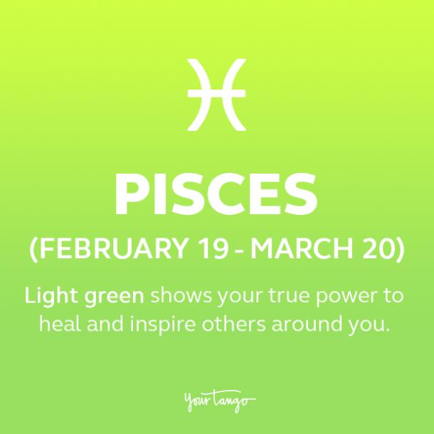 Signe du zodiaque Poissons couleur vert clair