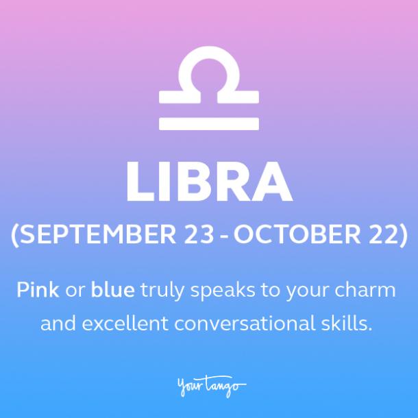 Signe du zodiaque Balance couleur rose ou bleu