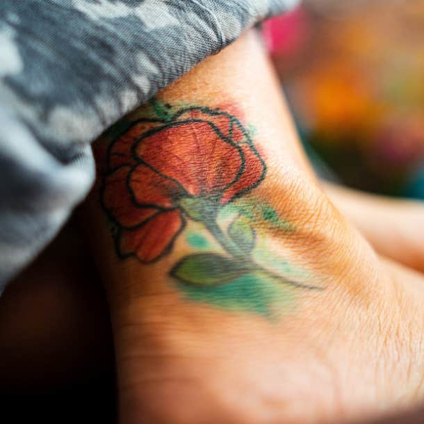 orchidée de tatouage verseau