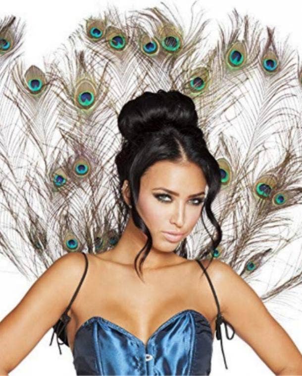 Costume d'Halloween de paon pour la Vierge Costume d'Halloween de paon pour la Vierge