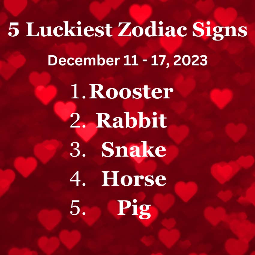Quels sont les 5 signes du zodiaque chinois considérés comme chanceux en amour cette semaine