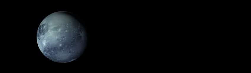 La planète Pluton dans l’espace sombre.