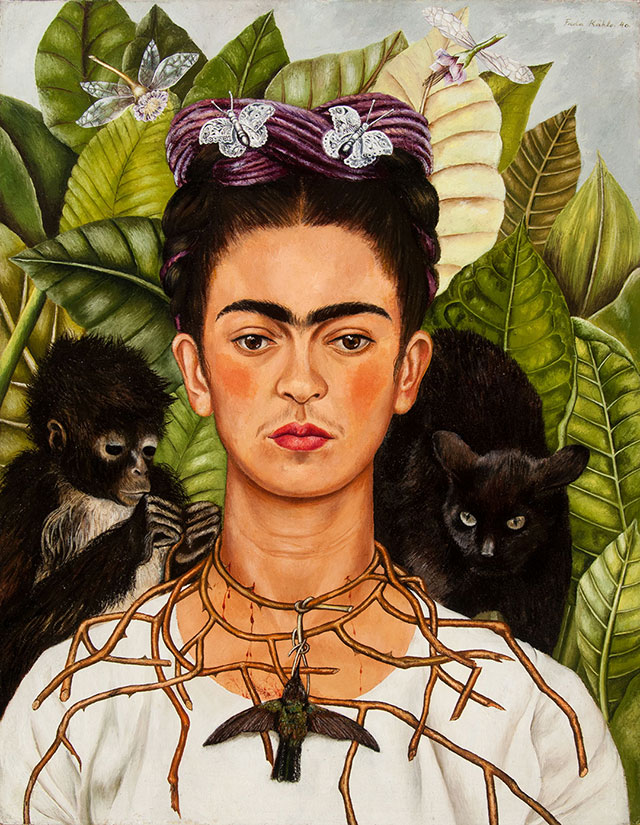 Autoportrait avec collier épineux et colibri par Frida Kahlo: Harry Ransom Center