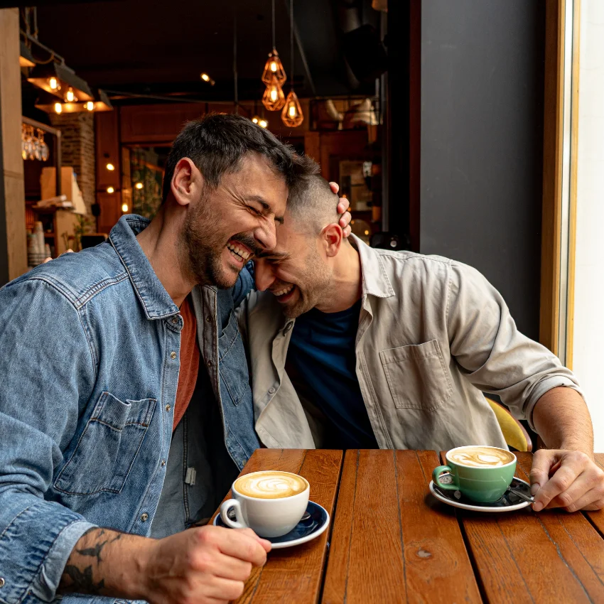 frères se reconnectant autour d'un café et se concentrant sur leur relation